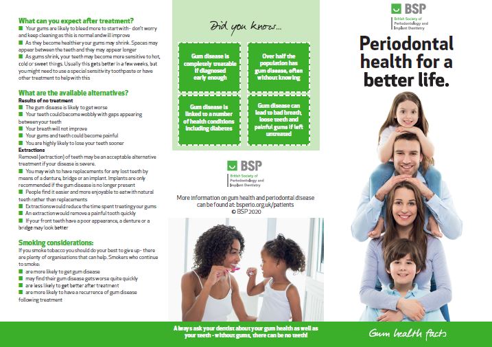 Patient Information Leaflet: Peridontal health for a better life