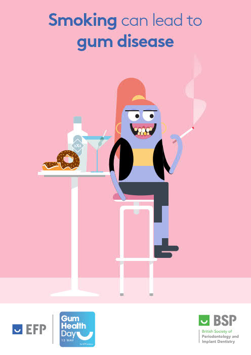 Smoking can lead to gum disease