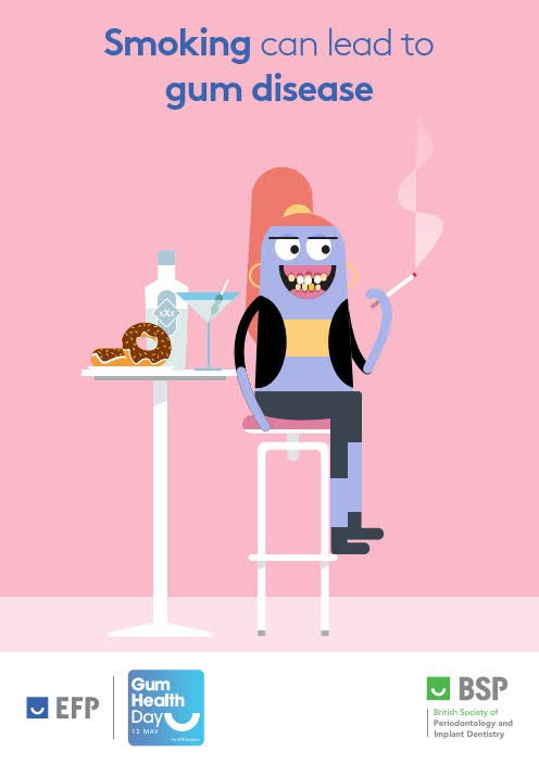 Smoking can lead to gum disease
